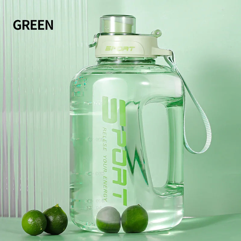1.7-2.5L Sports Water Bottle – Leakproof Straw Lid & Carry Handle
