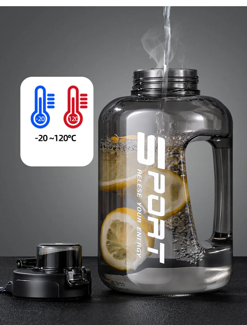 1.7-2.5L Sports Water Bottle – Leakproof Straw Lid & Carry Handle