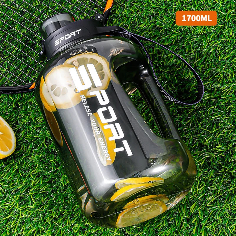 1.7-2.5L Sports Water Bottle – Leakproof Straw Lid & Carry Handle